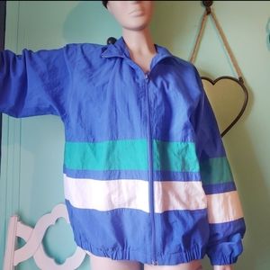 Izod club vintage blue windbreaker jacket